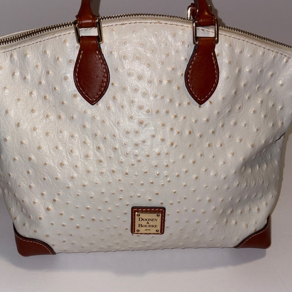 Dooney & Bourke Cream and Brown Satchel
